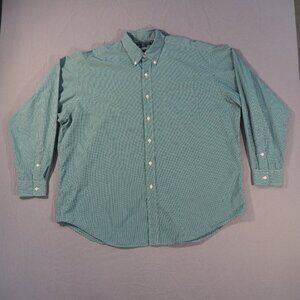 Ralph Lauren Shirt Mens Extra Large Green Blue Plaid Check Blake Cotton Oxford